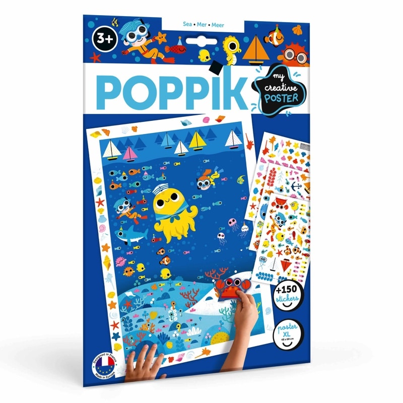Poster créatif + 150 stickers La mer - Poppik