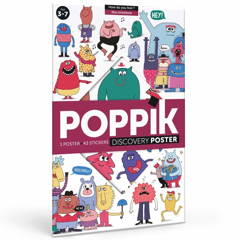 Poster éducatif en stickers Les émotions - Poppik