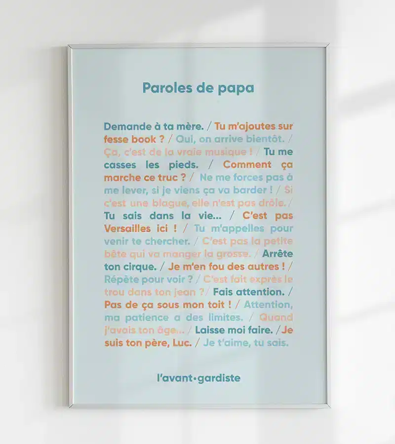 Poster Paroles de papa - L'avant gardiste