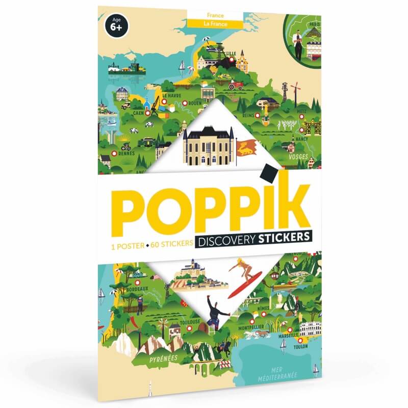 Poster pédagogique à sticker La France - Poppik