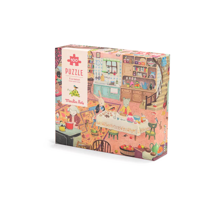 Puzzle d'observation A la maison 100 pièces La grande famille - Moulin Roty