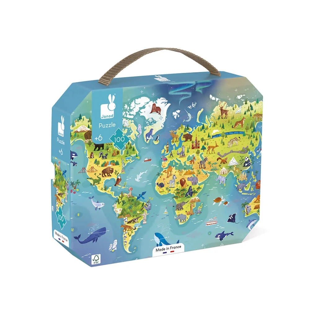 Puzzle Monde 100 pièces - Janod