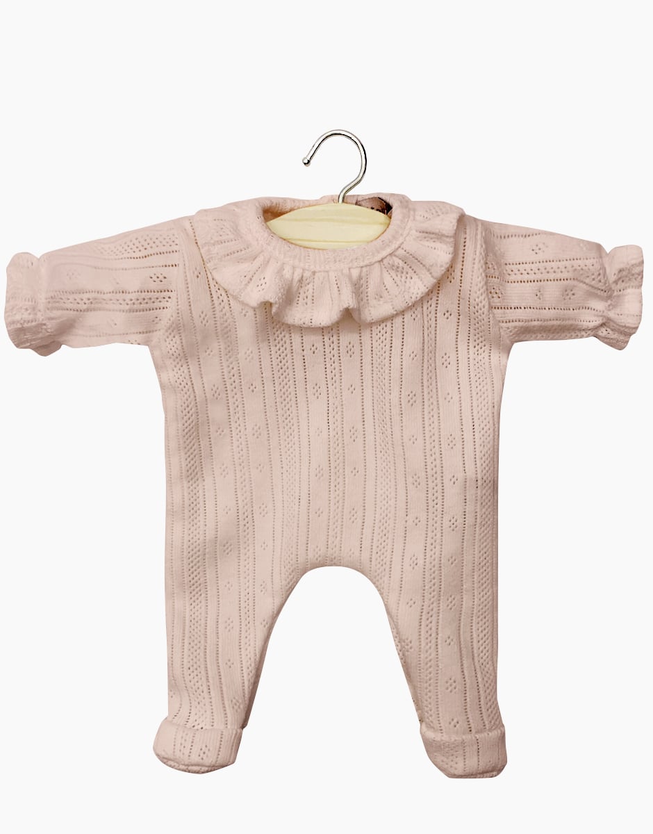Pyjama Camille coton pointillé rayures Pétale pour poupées Babies - Minikane