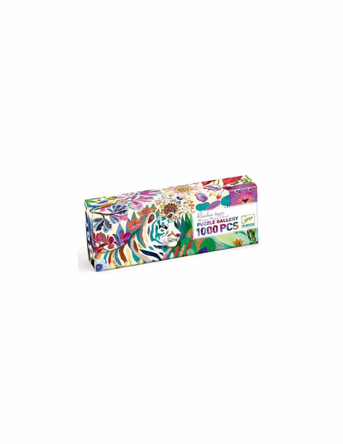 Rainbow tigers Puzzle gallery 1000 pièces - Djeco