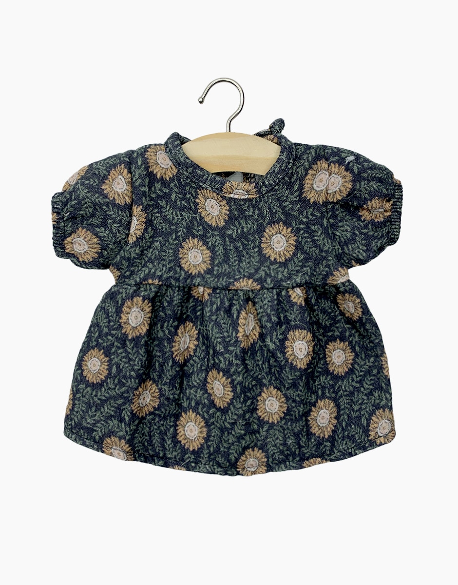 Robe Faustine Marguerite réglisse pour poupées Babies - Minikane