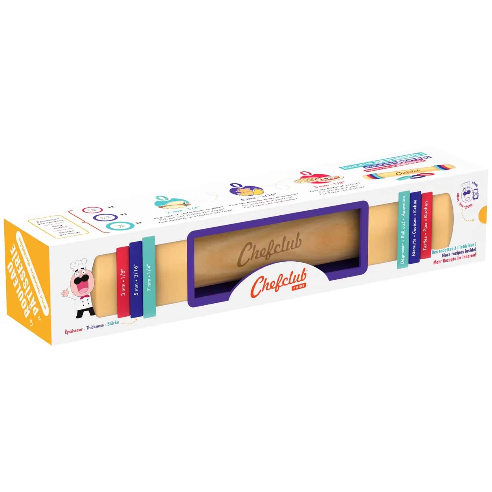 Rouleau à pâtisserie avec anneaux ajustables - Chefclub Kids