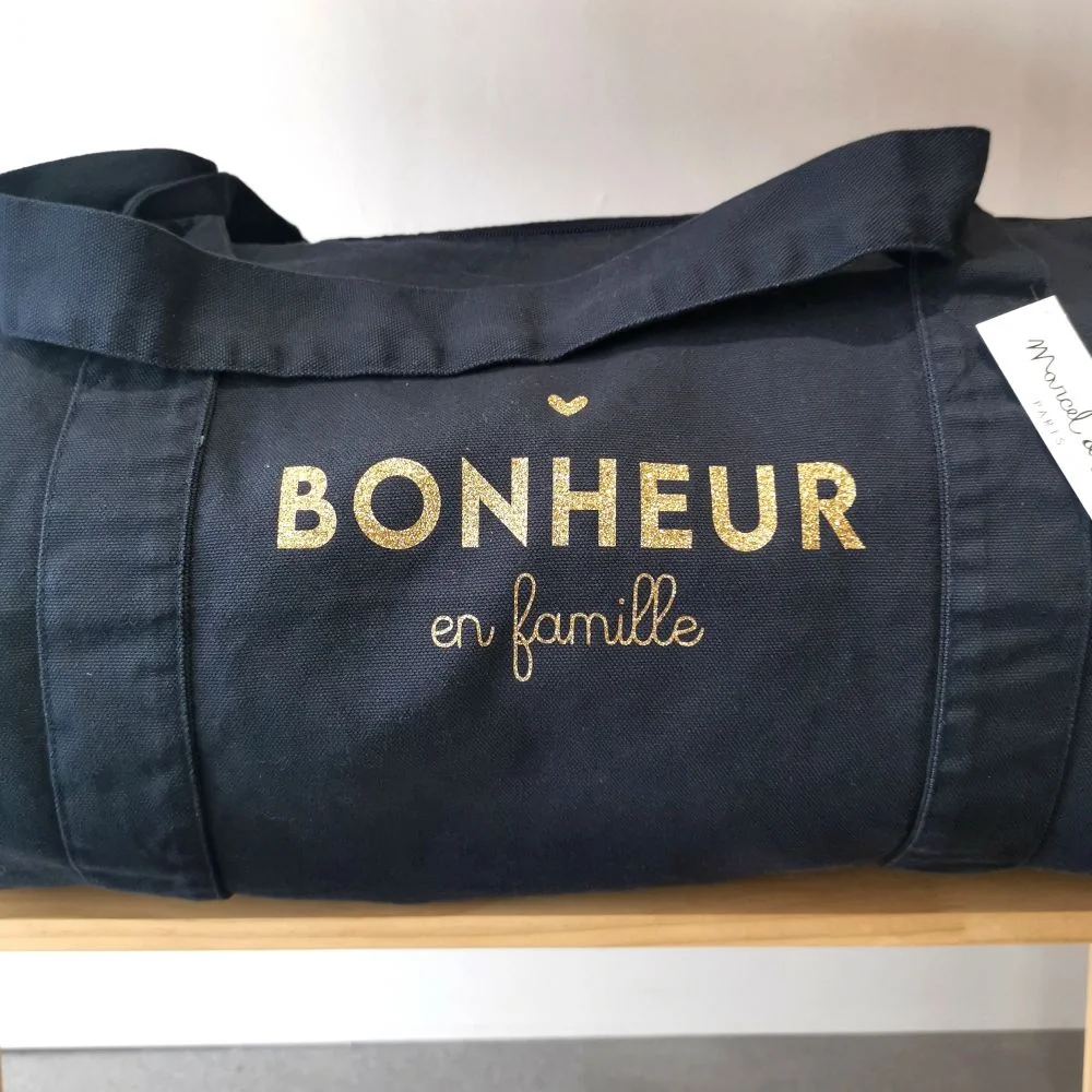 Sac polochon Bonheur en famille Marine - Marcel et Lily