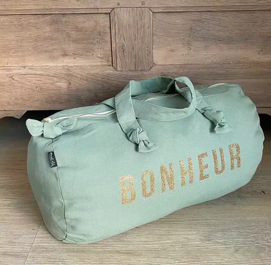 Sac polochon Coloris Sauge Bonheur - Marcel et Lily