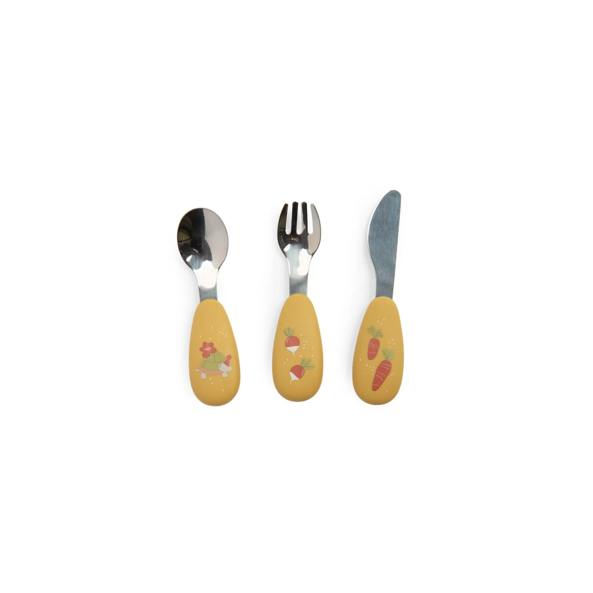 Set couverts silicone Trois petits lapins - Moulin Roty