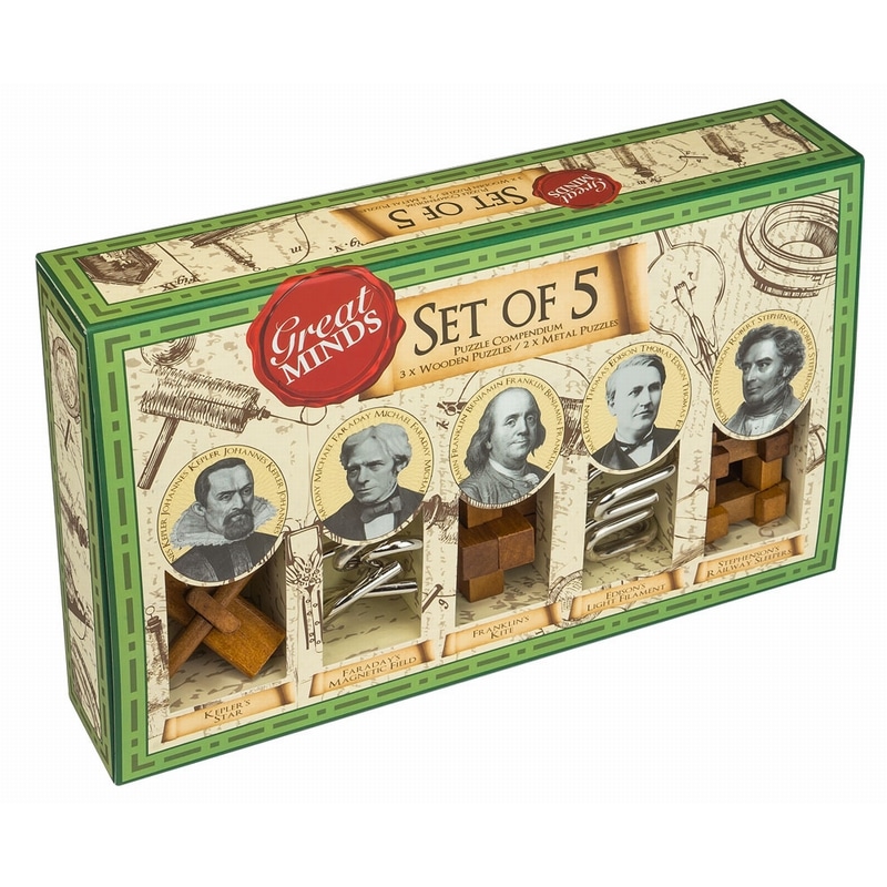 Set de 5 casse-têtes bois et métal - Wilson Jeux