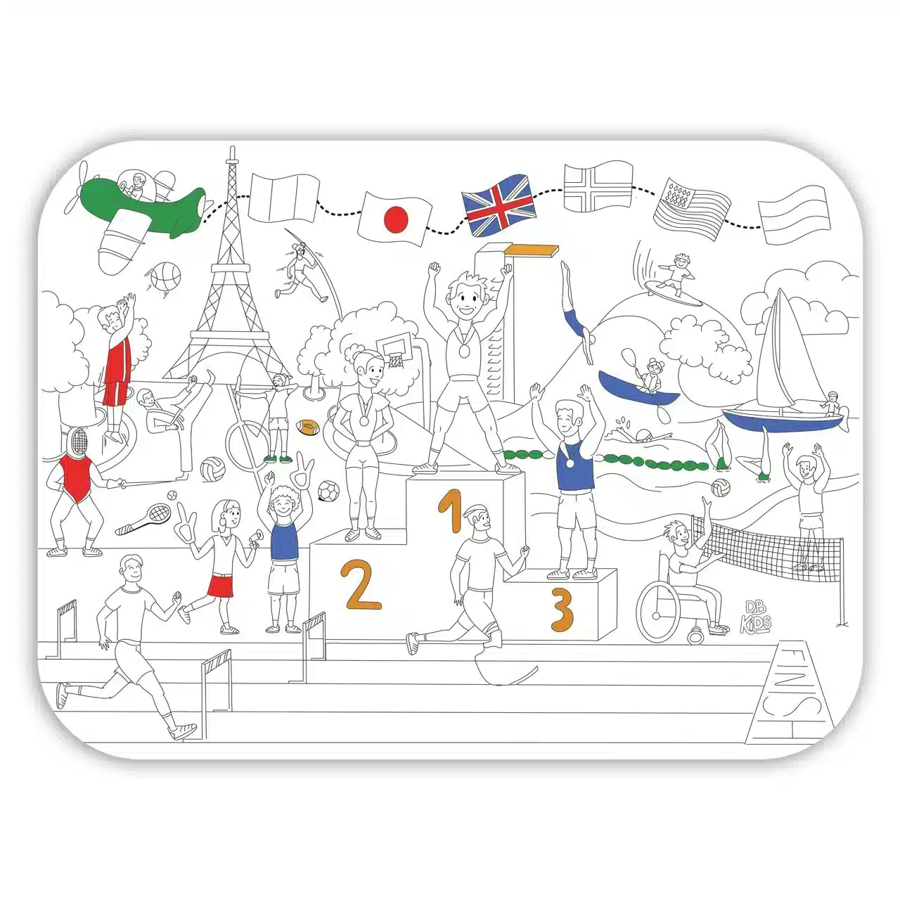 Set de table à colorier des Champions - Les drôles de bouilles