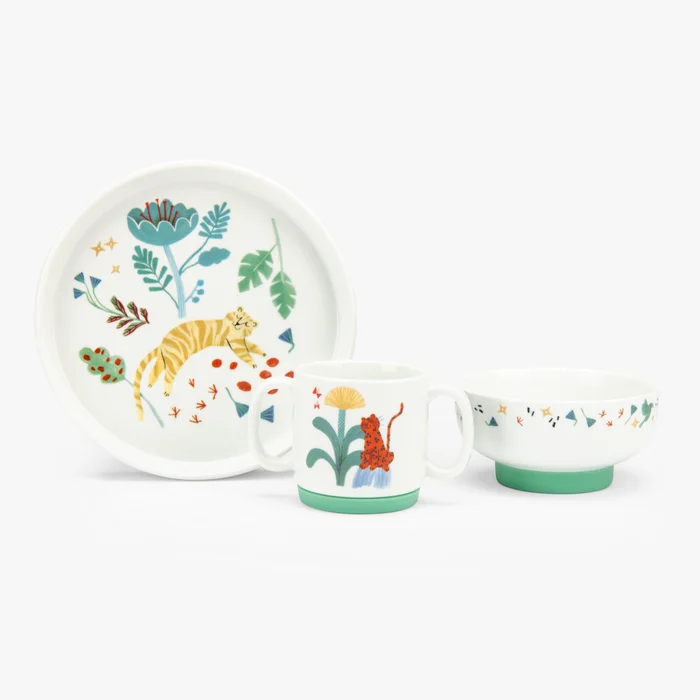 Set vaisselle porcelaine La forêt Mawa - Moulin Roty