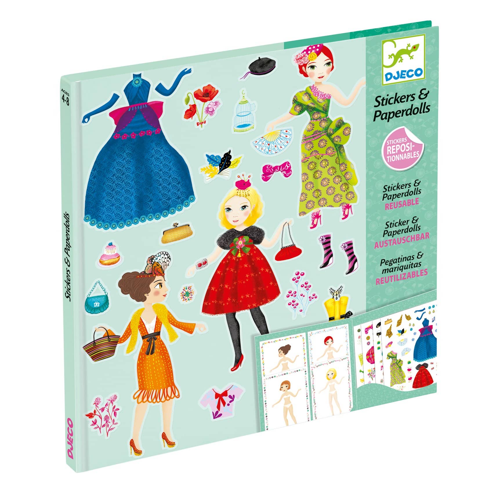 Stickers &amp; paperdolls Trop mode - Djeco