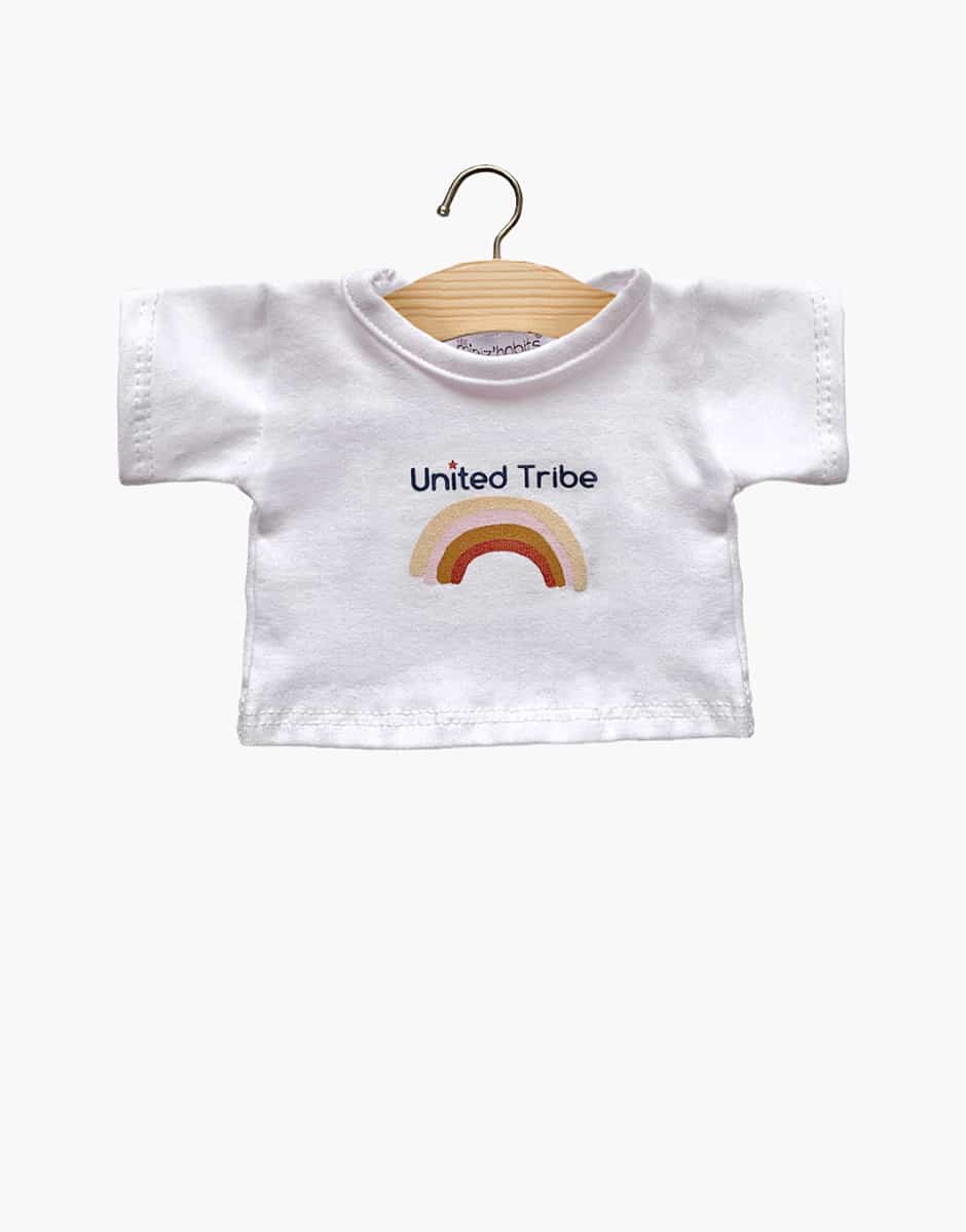 T-shirt blanc United tribe pour poupées Gordis - Minikane