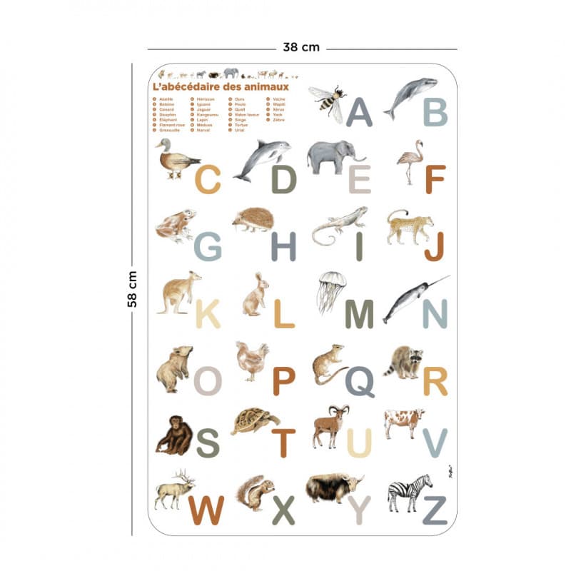 Tableau magnétique Abécédaire des animaux - Ferflex
