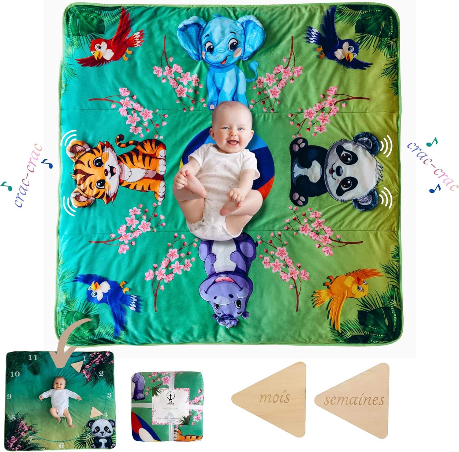 Tapis 2 en 1 Tapis d'éveil et couverture étape bébé - Oisycs