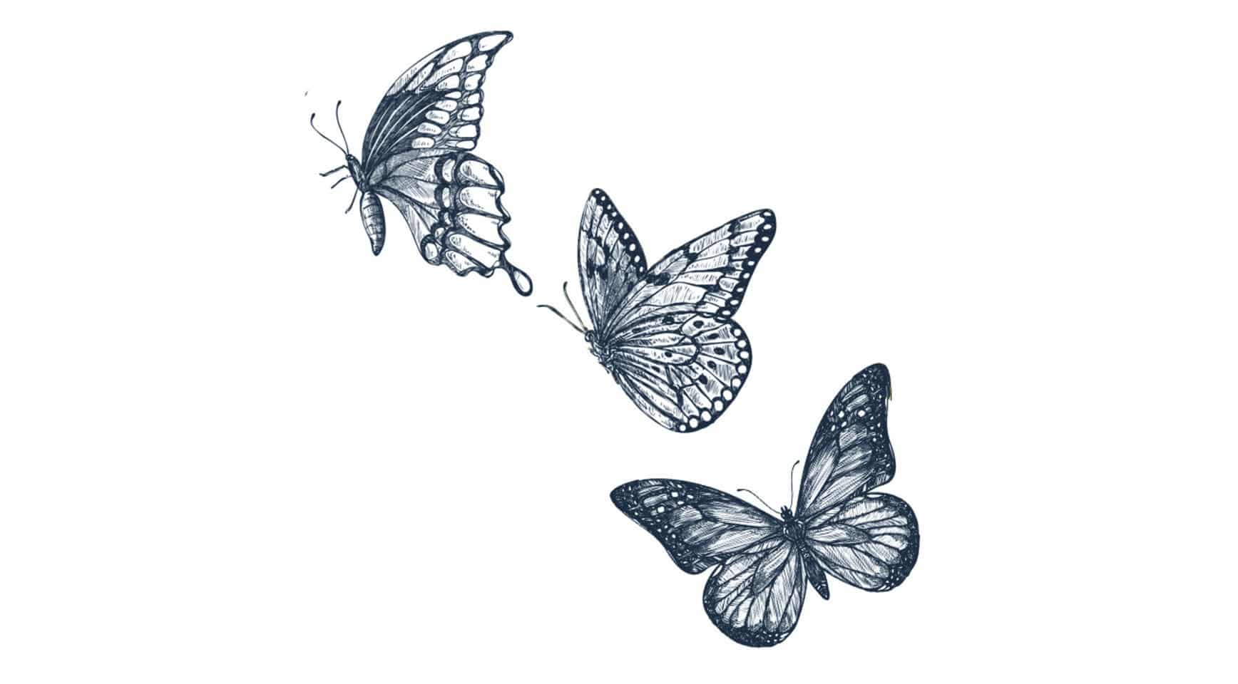 Tatouage éphémère Envolée de papillons - Sioou