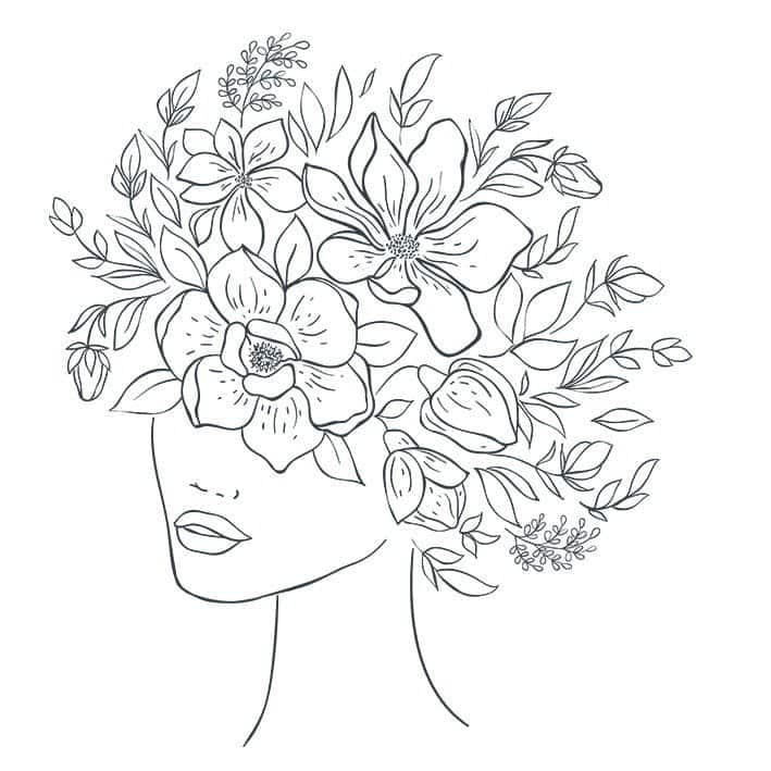 Tatouage éphémère Visage floral - Sioou