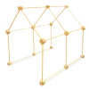 Structure de cabane à construire en bois naturel avec cubes et barres fines, Pack Libellule