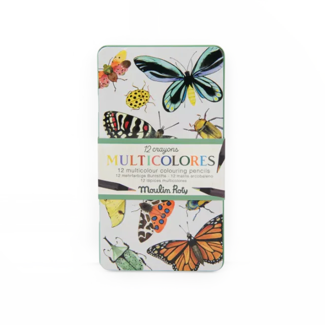 12 crayons de couleur multicolores Tout autour du monde - Moulin Roty