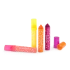 Quatre gros feutres Les Toupitis colorés rose, jaune, orange et violet avec pointes coniques.