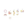 Kit 4 bijoux en bois à créer Rainbow Land, licorne rose, arc-en-ciel, cœurs, perles colorées.