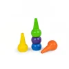 5 crayons de cire Les Popipop, formes rondes en jaune, vert, violet, bleu et orange