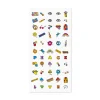 Planche de 55 gommettes ongles Nailmatic motifs années 70 colorés peace, fleurs, arcs-en-ciel.