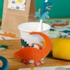 6 gobelets en carton et papier Dinosaures - Annikids