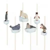 6 pailles Animaux polaires - Annikids