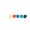 6 petits pots de peinture à doigts Les Popipop, couleurs jaune, rouge, bleu, vert, noir