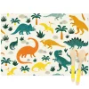 Set de table Annikids avec dessins de dinosaures colorés et végétation verte