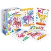 Boîte Aquarellum Mini Chevaux manège, peintures, pinceau, 4 cartes à peindre colorées.