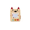 Ardoise magique en bois beige Louis le loup avec oreilles rouges et stylet attaché