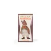 Boîte beige et marron avec illustration de Baba le grand ours en costume à carreaux, Les Minouchkas Moulin Roty.