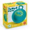 Ballon sauteur Jumpo Diego bleu avec poignée et décor visage jaune Djeco