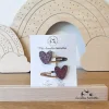 Barrettes double Cœurs Rose - Les Petites Hirondelles