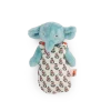 Bébé Pablo l'éléphant bleu en peluche avec corps tissu fleuri Les Minouchkas Moulin Roty