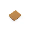 Biscuit de dentition caoutchouc brun clair avec inscription Moulin Roty, forme carrée.