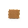 Biscuit de dentition en caoutchouc beige, forme rectangle, inscription Moulin Roty dessus