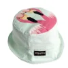Chapeau bob blanc avec imprimé flamand rose stylisé et étiquette Coq en pâte