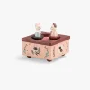 Boîte à musique Après la pluie rose avec souris tournantes et décor floral Moulin Roty.