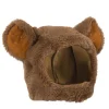 Bonnet bébé 6-12 mois en fausse fourrure marron avec oreilles d'ours moulin roty
