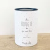 Bougie cylindrique blanche et noire Beau gosse avec texte Marcel et Lily