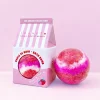 Boule de bain rose, blanc et rouge parfum fraise avec emballage rose Inuwet.