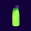 Bouteille sensorielle Float jaune fluo translucide avec bouchon noir en bois