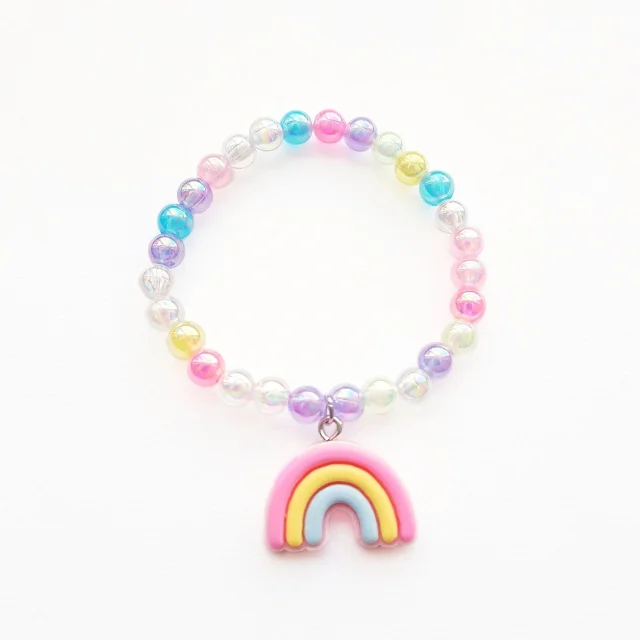 Bracelet fantaisie enfant perles multicolore Arc en ciel - Mini Galaxie