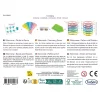 Instructions de fabrication, fils colorés, perles dorées et multicolores, plateau de tissage plastique vert.