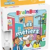 Boîte BrainBox Pocket Les métiers avec illustrations colorées de professionnels et sablier.