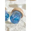 Bulle sensorielle bleue transparente avec chapeau bois clair Janod, effet scintillant